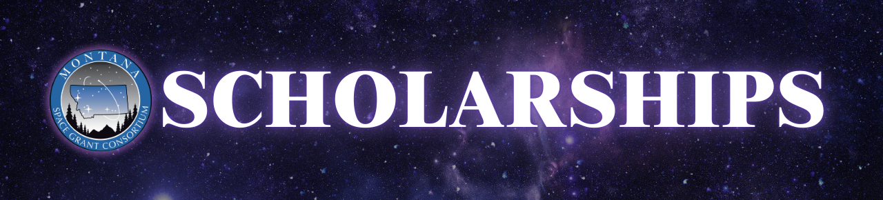 Scholarship and MSGC logo over a galaxy